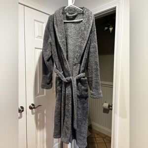 Cozy Gray Hooded Robe